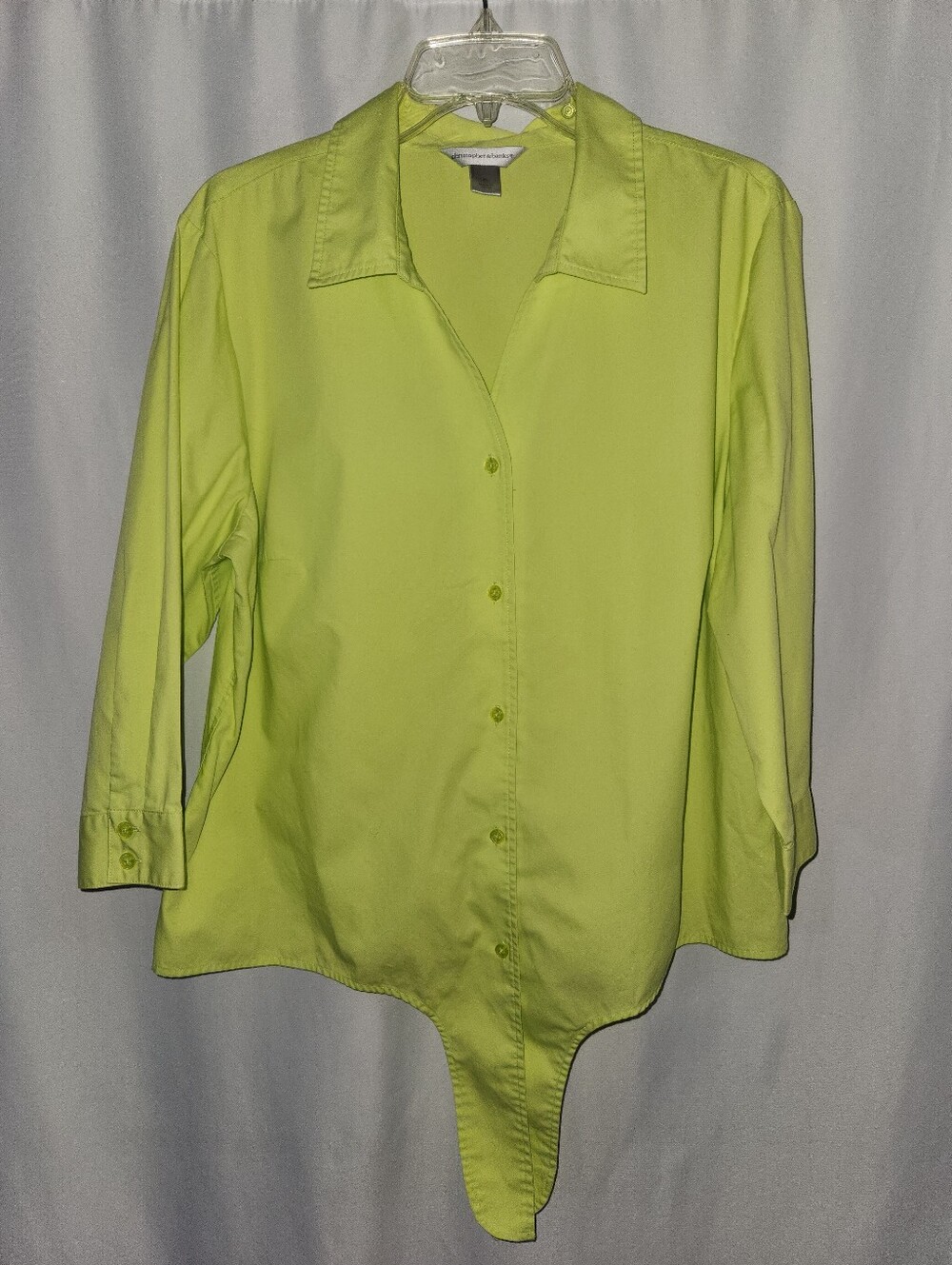 Bright Lime Button-Front Shirt #lightweight #energetic #playful #vibrant #crisp